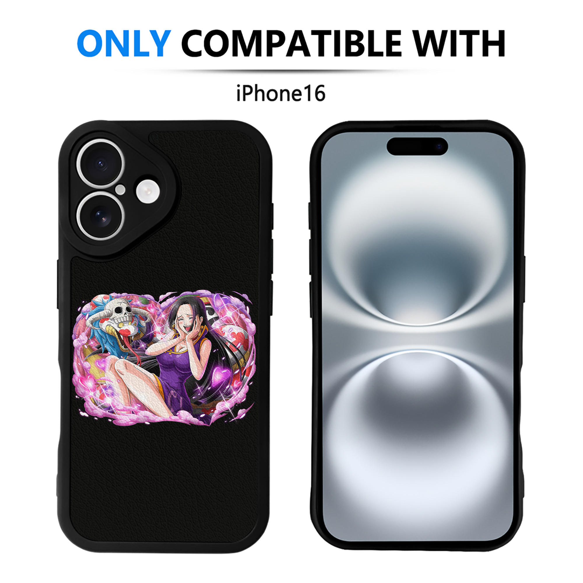 （画像用） ワンピース ボア・ハンコック ONE PIECE Boa·Hancock 【iPhone 16シリーズ対応】シリコンスマホケース（レザー調） 材質：シリコン